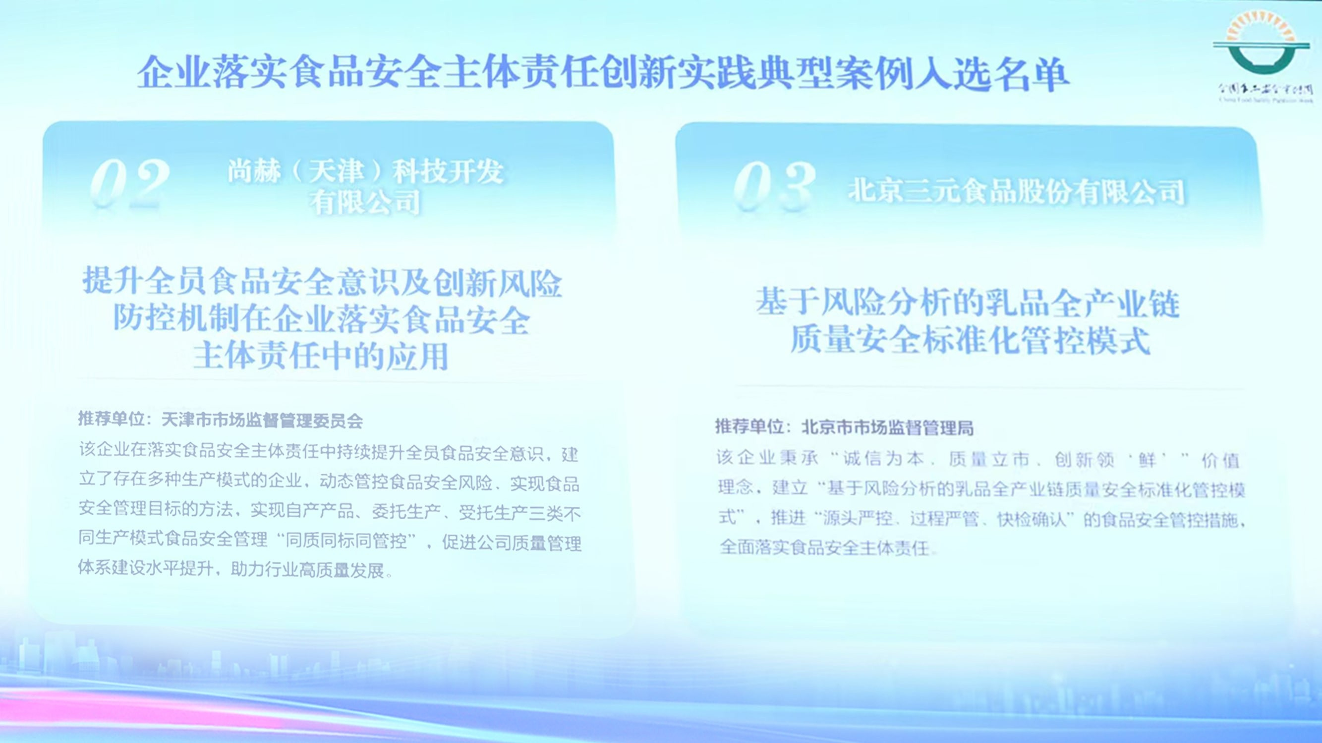 落实食品安全，彰显企业主体责任丨米兰网页版入选国家市场监管总局“企业落实食品安全主体责任创新实践典型案例”并受邀参加交流会